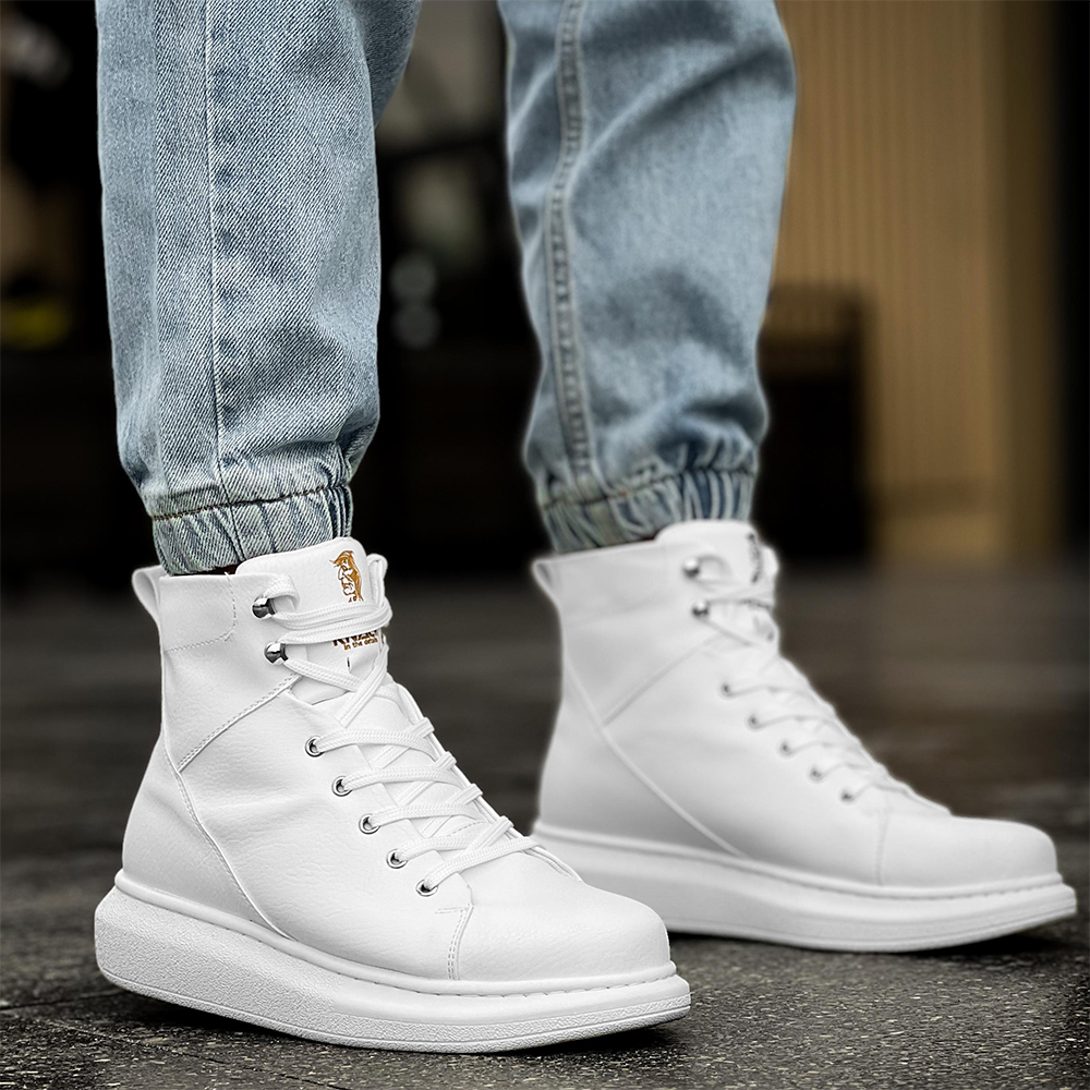 Mens High Top Sneakers White Sandor